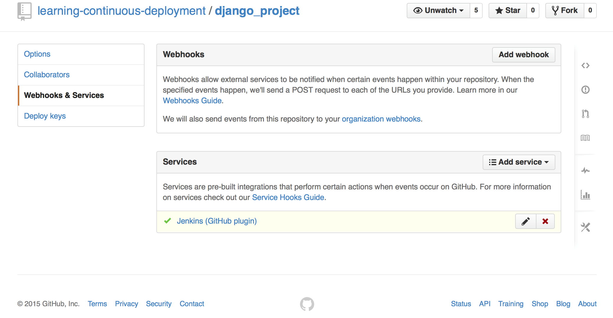 Successfully configured GitHub service